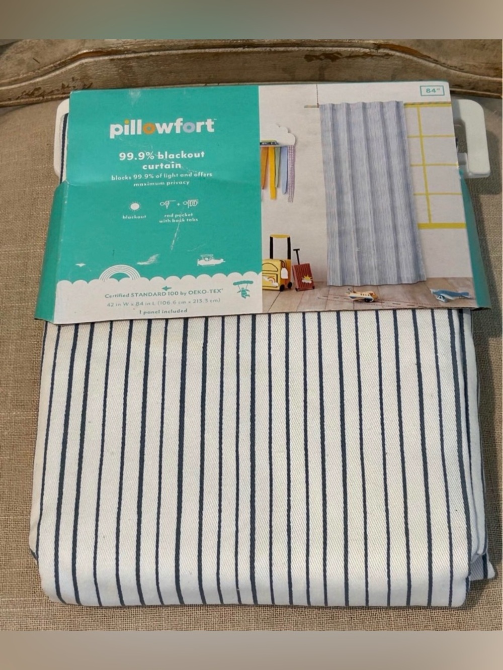 Pillowfort Blackout Curtain~single panel 84” x 42”